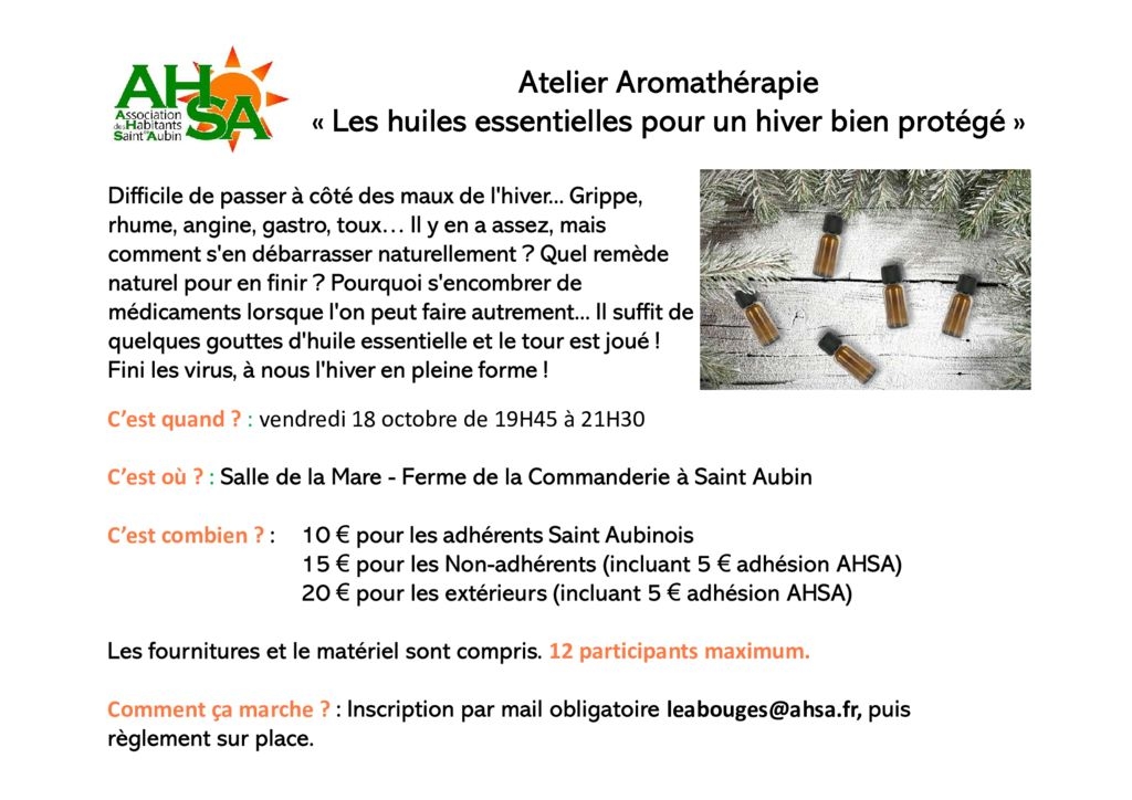 thumbnail of Atelier aromathérapie – préparation hiver AHSA